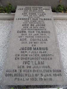 Grafsteen Ivo 't Lam en familie